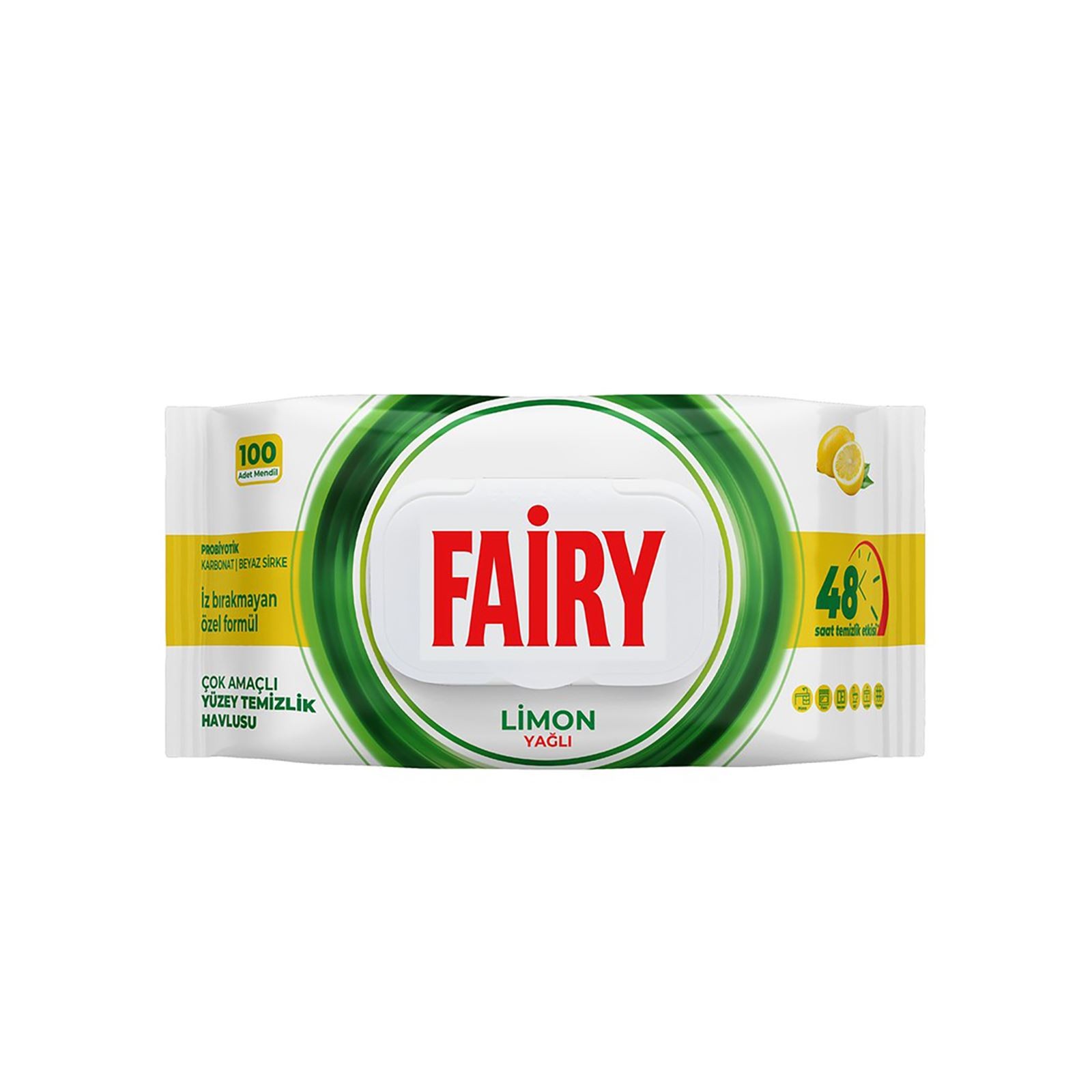 სველი ხელსახოცი "ფეირი / Fairy" მრავალფუნქციური ზედაპირის საწმენდი, ლიმონი, 100 ც.