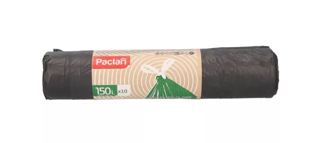 ნაგვის პარკი თასმით "პაკლანი / Paclan" ECOLINE (150ლტ.) (10ც.)