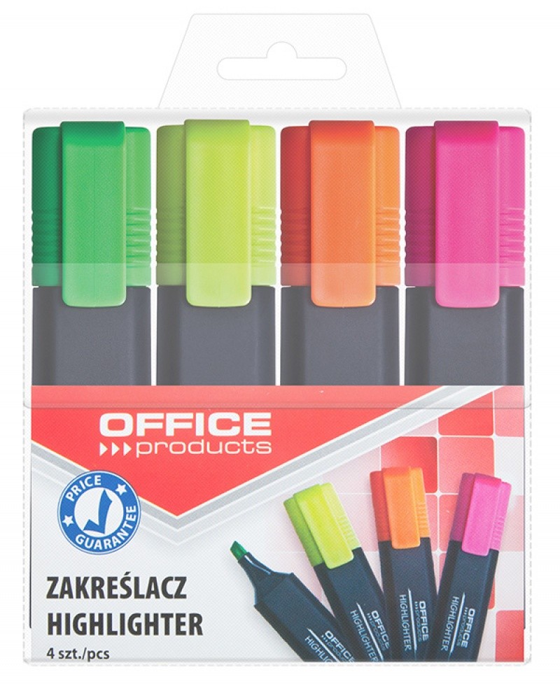 HIGHLIGHTER, OFFICE PRODUCTS, 4 PCS WALLET