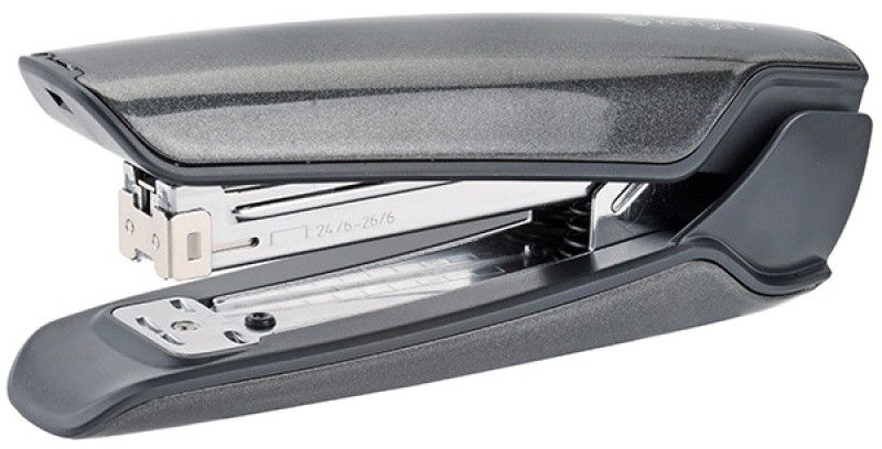 სტეპლერი N 24/6; 26/6 KANGARO NOWA-335S/S, METALLIC ნაცრისფერი, მეტალის კორპუსი, იტევს 100-150 ტყვიას (ასტეპლერებს 30 ფურც.)