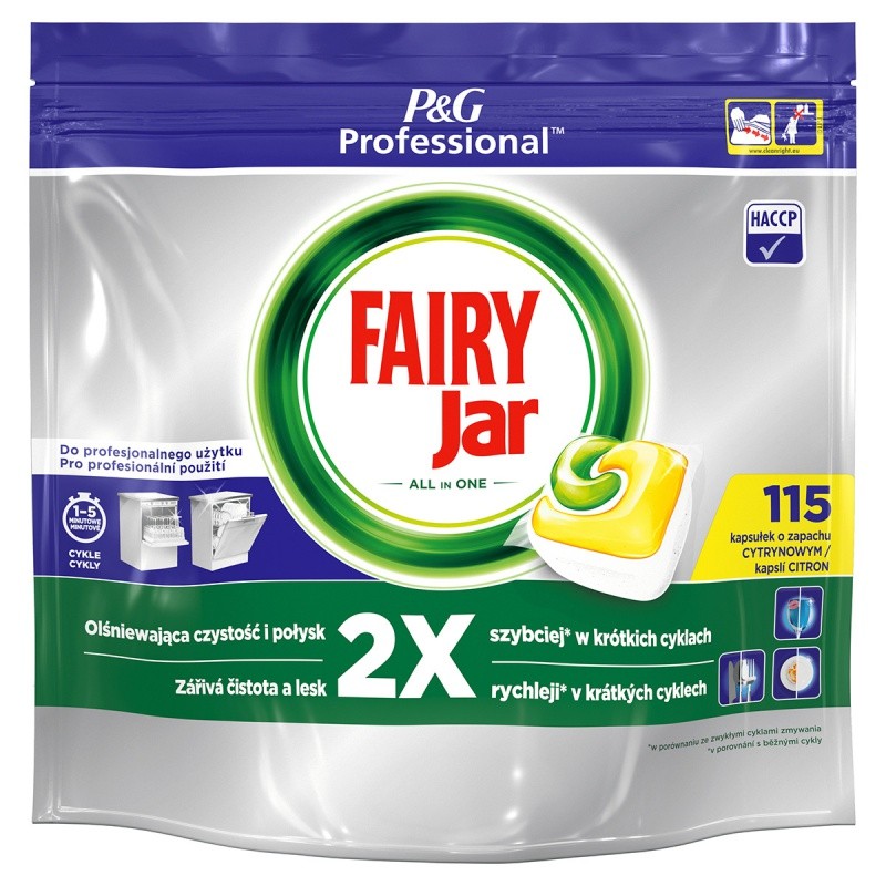 სარეცხი მანქანის ტაბლეტები 115 ცალი FAIRY Professional / ფეირი პროფესიონალი ALL-IN-ONE ლიმონი *ევროპული*