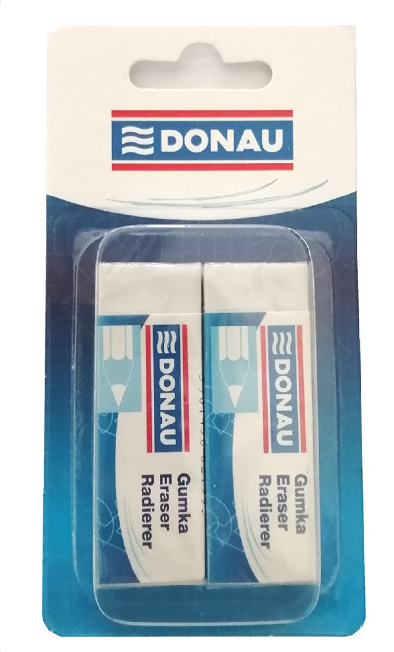 საშლელი DONAU, 61x21x11მმ, 2 ცალიანი შეკვრა, თეთრი