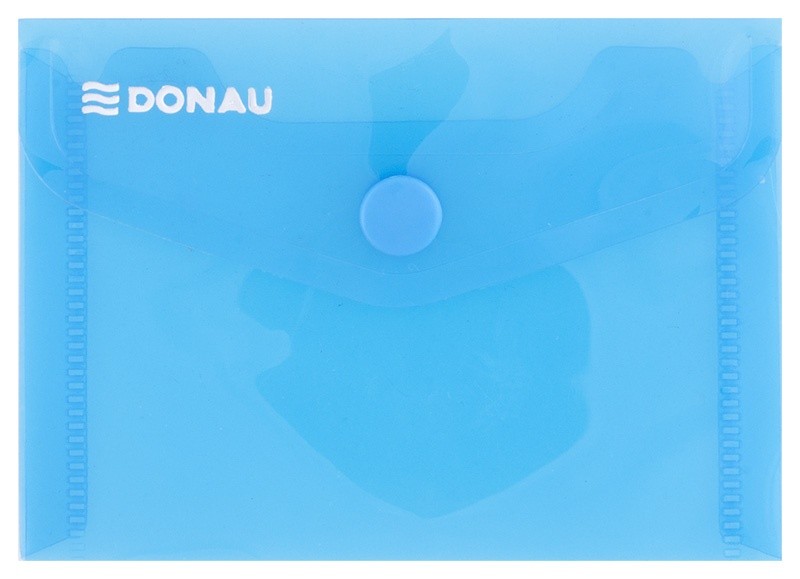 საქაღალდე მინი, ღილაკით DONAU, PP, A7, 180 მიკრონი, ლურჯი