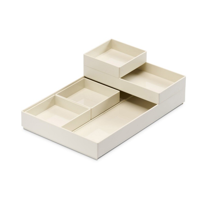 ორგანაიზერი სექციური MOXOM, კონტეინერების სეტი, 25x17x3.5სმ, 5 ნაწილიანი, თეთრი