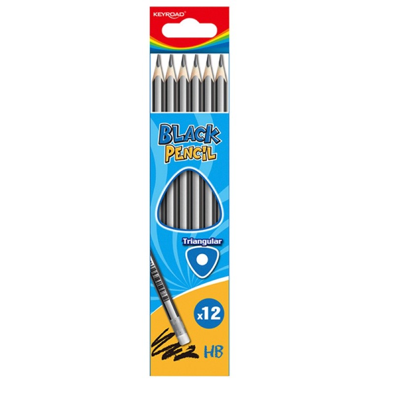 სტანდარტული ფანქარი KEYROAD BLACK PENCIL საშლელით, ნაცრისფერი, 1 ცალი