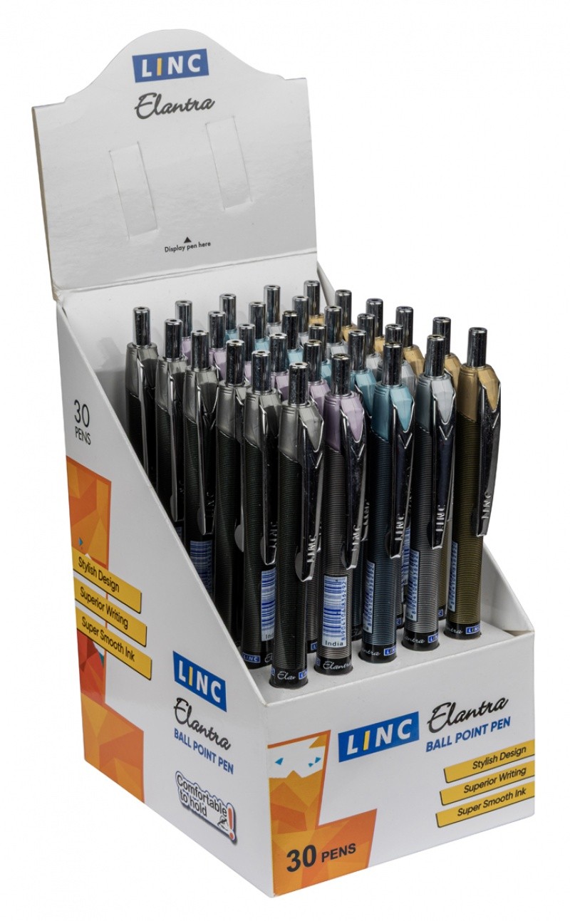 BALL PEN LINC ELANTRA DISPLAY HONEYCOMB 30 PCS BLUE