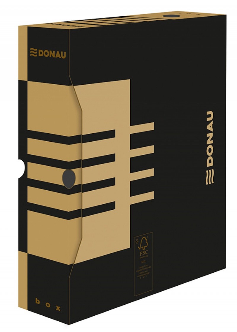 FILE STORAGE BOX, CARDBOARD, A4/80, DONAU, BROWN