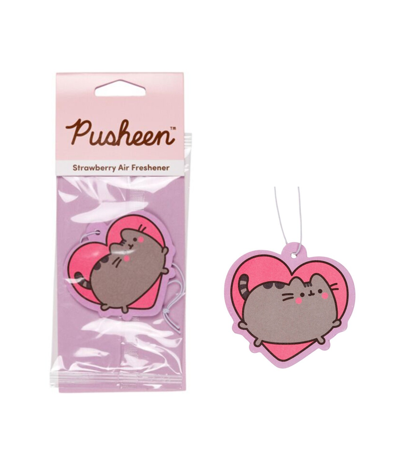 ჩამოსაკიდი ჰაერის არომატიზატორი "JOLLY LONDON" PUSHEEN THE CAT Heart, მარწყვის არომატი