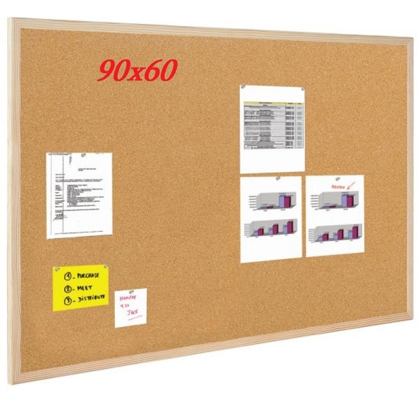 CORK NOTICE BOARDS ECONOMIC PINE WOOD FRAME 600X900