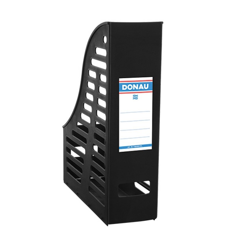 MESH MAGAZINE FILE RACK DONAU, PP, A4, FOLDABLE, BLACK