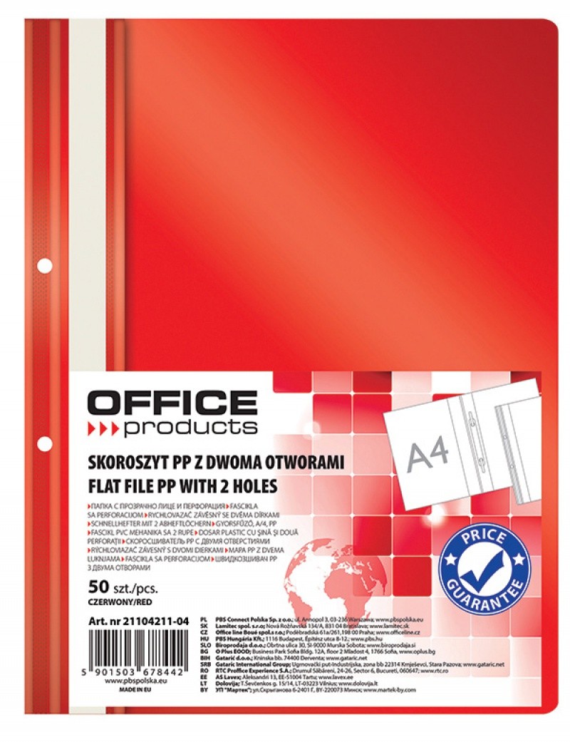 სწრაფჩამკერი წითელი OFFICE PRODUCTS (იტევს 200 ფურცელს) მაღალი ხარისხის