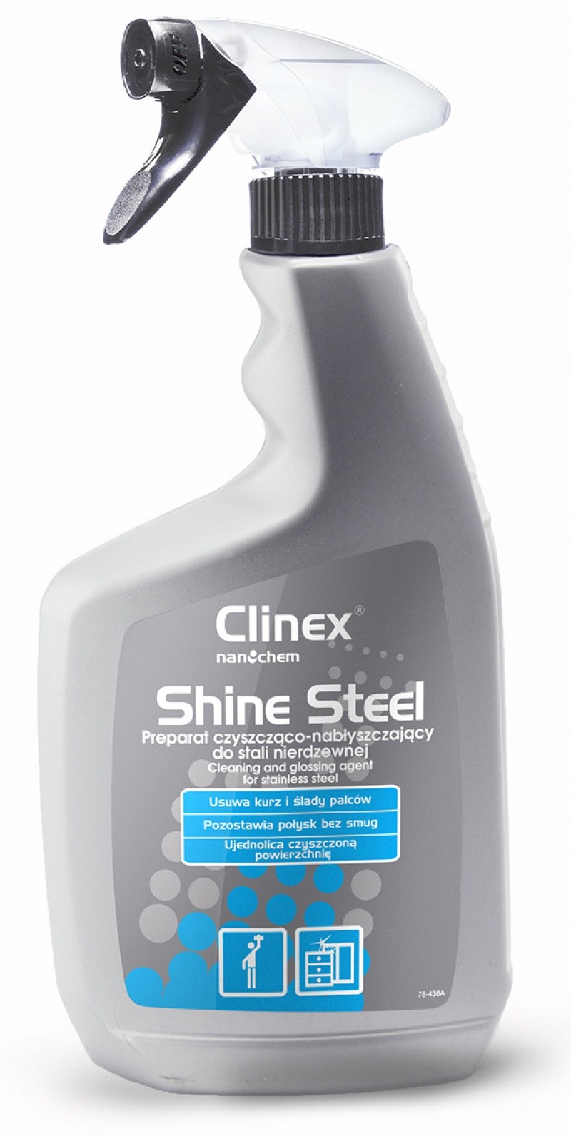 უჟანგავი ფოლადის საწმენდი-საპრიალებელი CLINEX SHINE STEEL (650 მლ) (აბრუნებს პირვანდელ ბზინვარებას და იცავს შემდგომი დაბინძურებისგან)