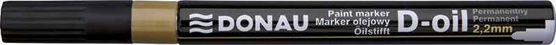 წყალგამძლე პერმანენტ მარკერი (უშლადი) DONAU D-OIL 2.2მმ ოქროსფერი