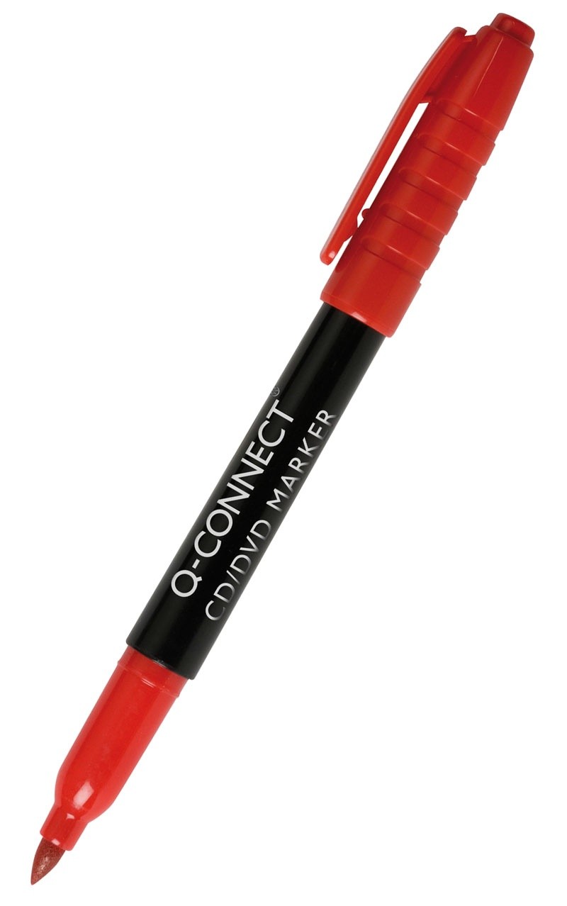MARKER CD/DVD, Q-CONNECT, M, 1MM RED
