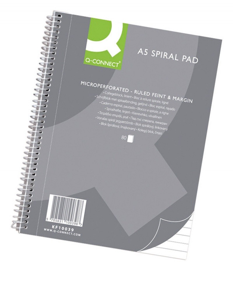 SPIRAL BOOK A5 LINED 80 SHEETS