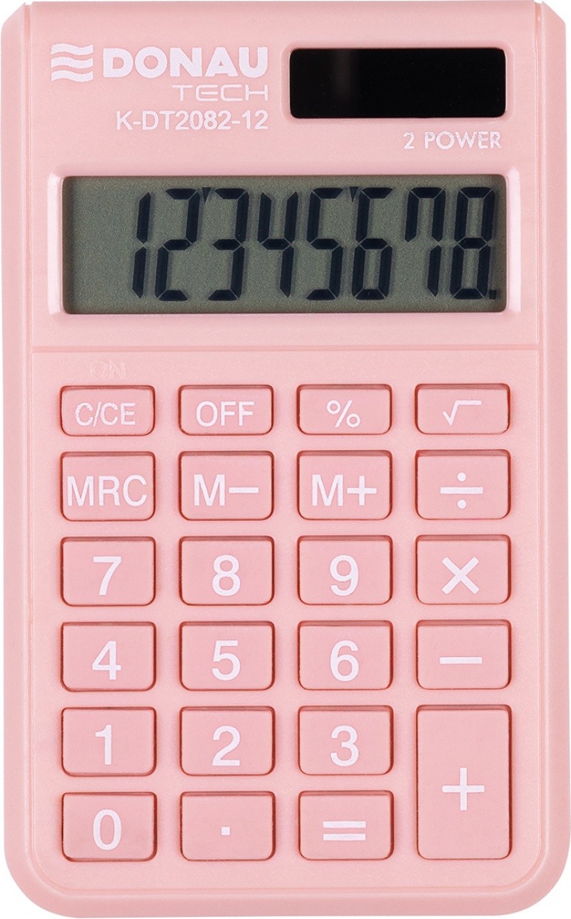 POCKET CALCULATOR DONAU TECH, K-DT2082, 97X60X10 MM, APRICOT, WITHOUT CASE