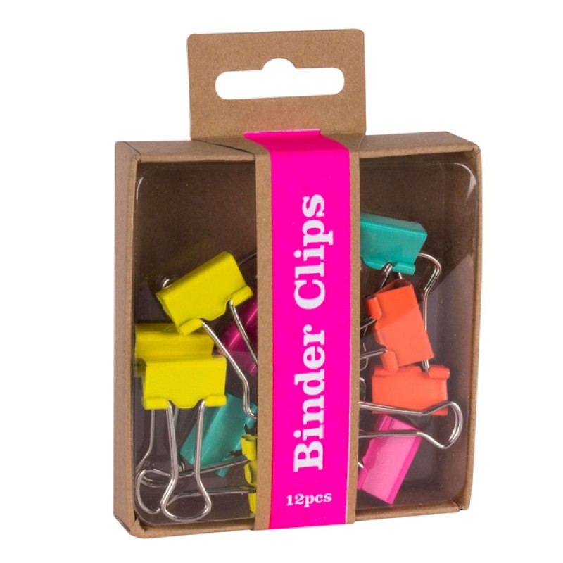 Fluor Collection Binder Clip, 12 ცალი, ასორტი