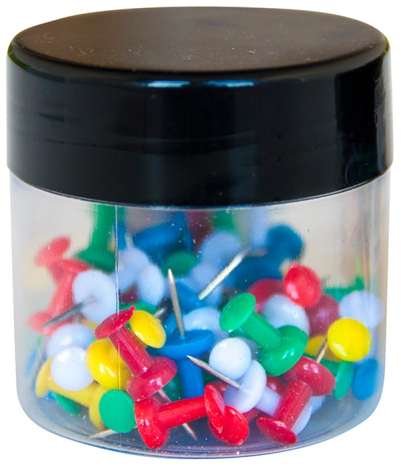 850483 PUSH PINS 60PCS IN PLASTIC JAR
