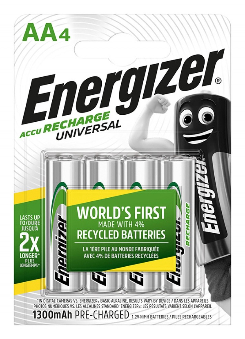 ელემენტი დატენვადი "ენერჯაიზერი / ENERGIZER" HR6, AA, 1300MAH (4 ცალი) (უმაღლესი ხარისხი)