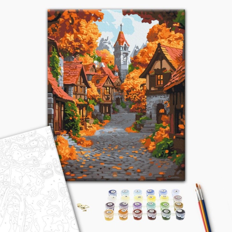 PAINTING BY NUMBERS, BRUSHME, 40X50CM, OCTOBER TOWN, 1PC, BOX