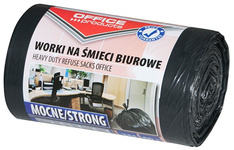 HEAVY DUTY REFUSE SACKS "OFFICE" RIDEX, 35L, 50PCS, BLACK