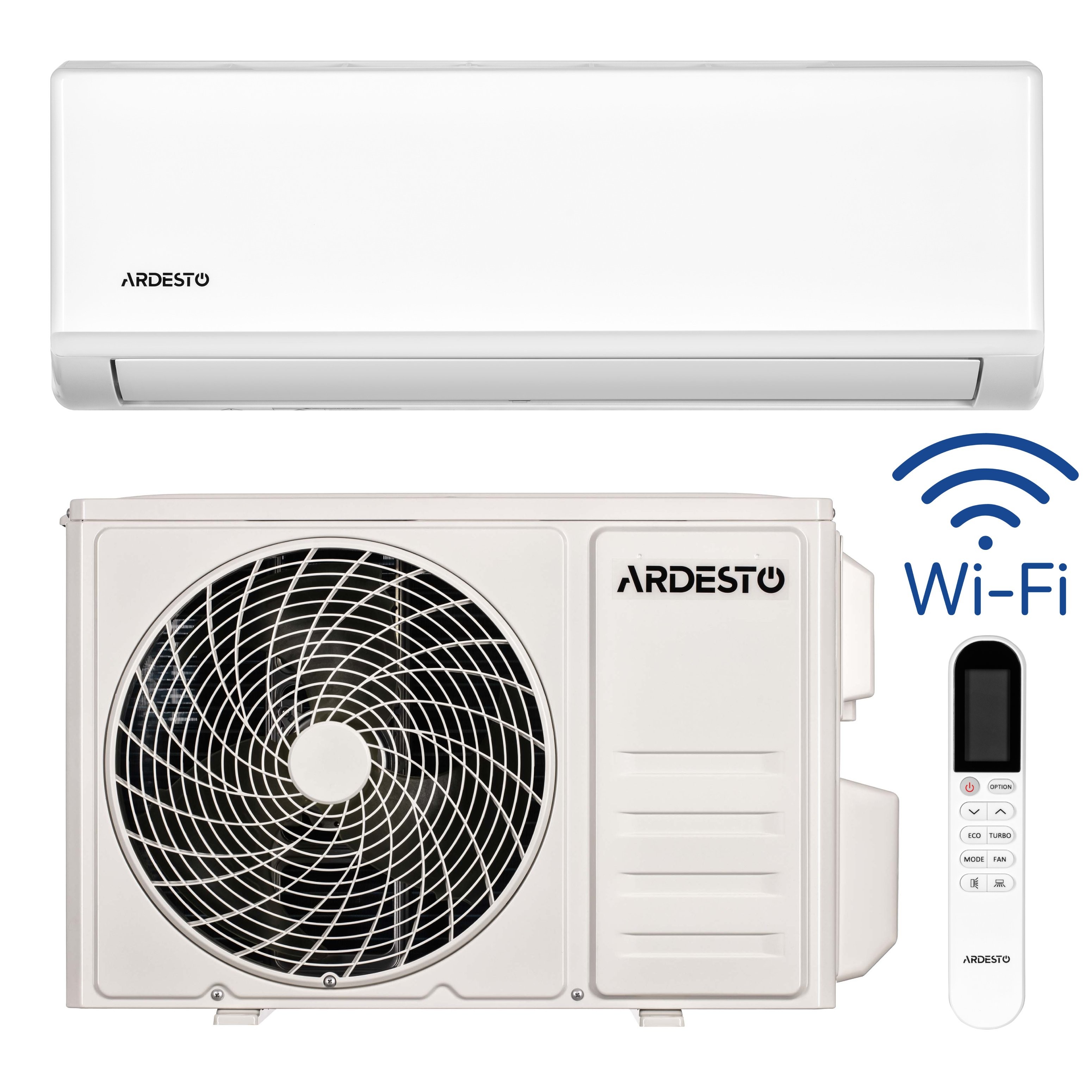 კონდიციონერი : Air Conditioner ARDESTO CoolSmart 70m2 inverter 24000BTU 7.0kW A/A -15°С Wi-Fi R32 white