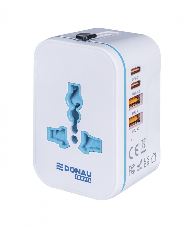 Donau Travel 205 სამგზავრო ადაპტერი, თეთრი