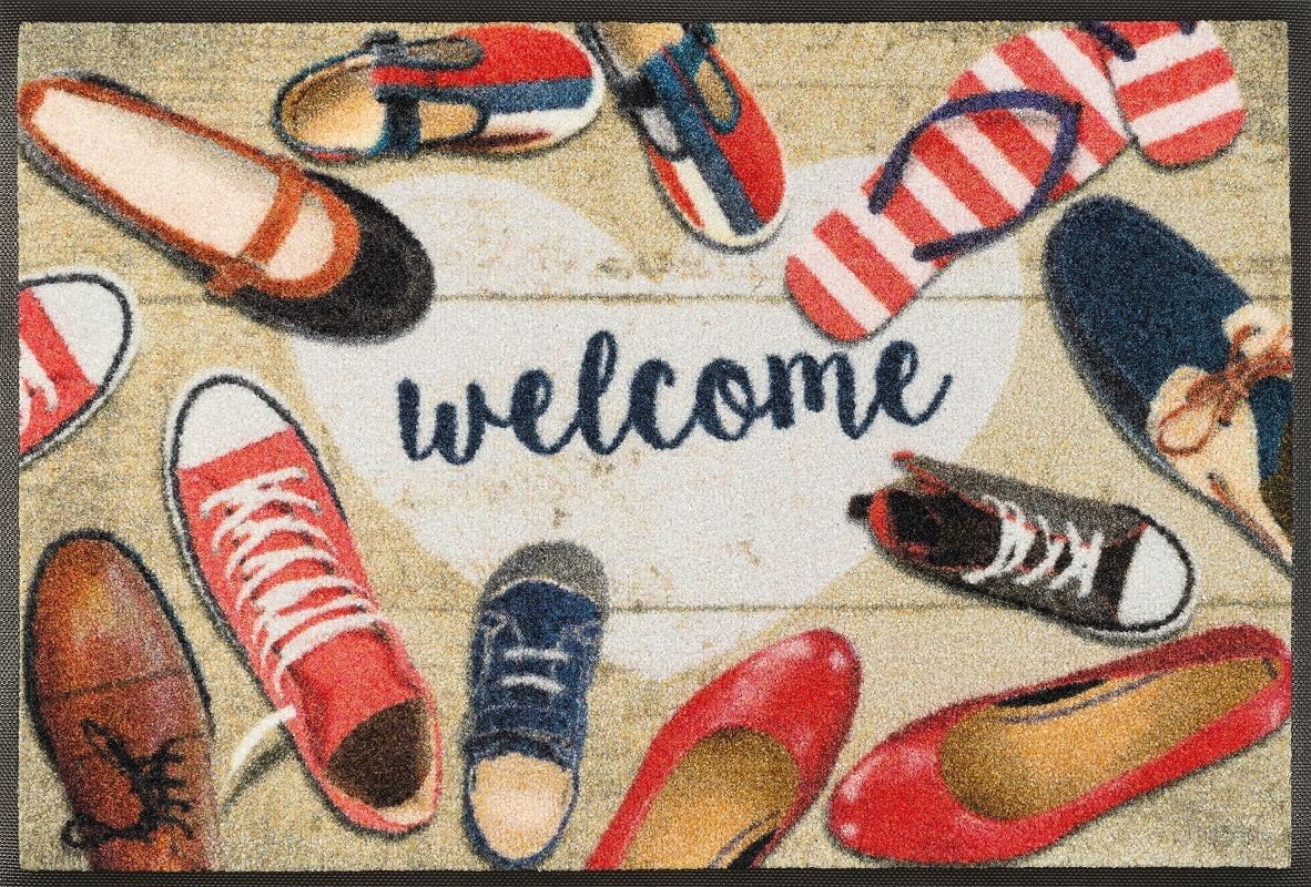 სახლის რეცხვადი ხალიჩა Shoes Welcome 50x75 სმ
