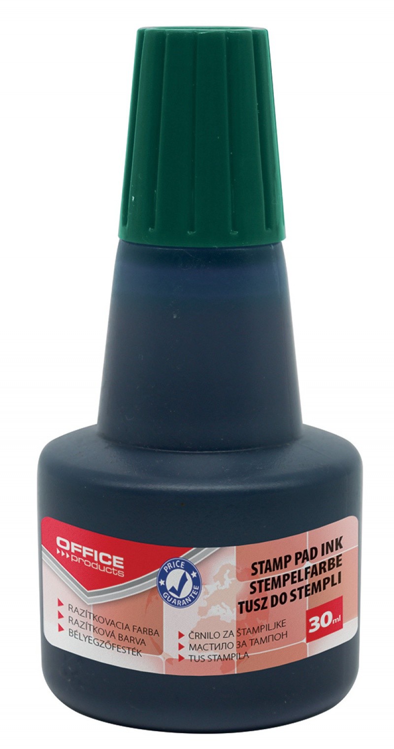 STAMP PAD INK, OFFICE PRODUCTS, 30ML, GREEN /KF25104