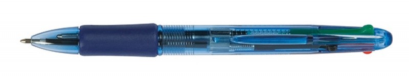 Ballpoint Pen, Retractable Q-CONNECT, 4-colour, 0. 7mm (line), assorted colours