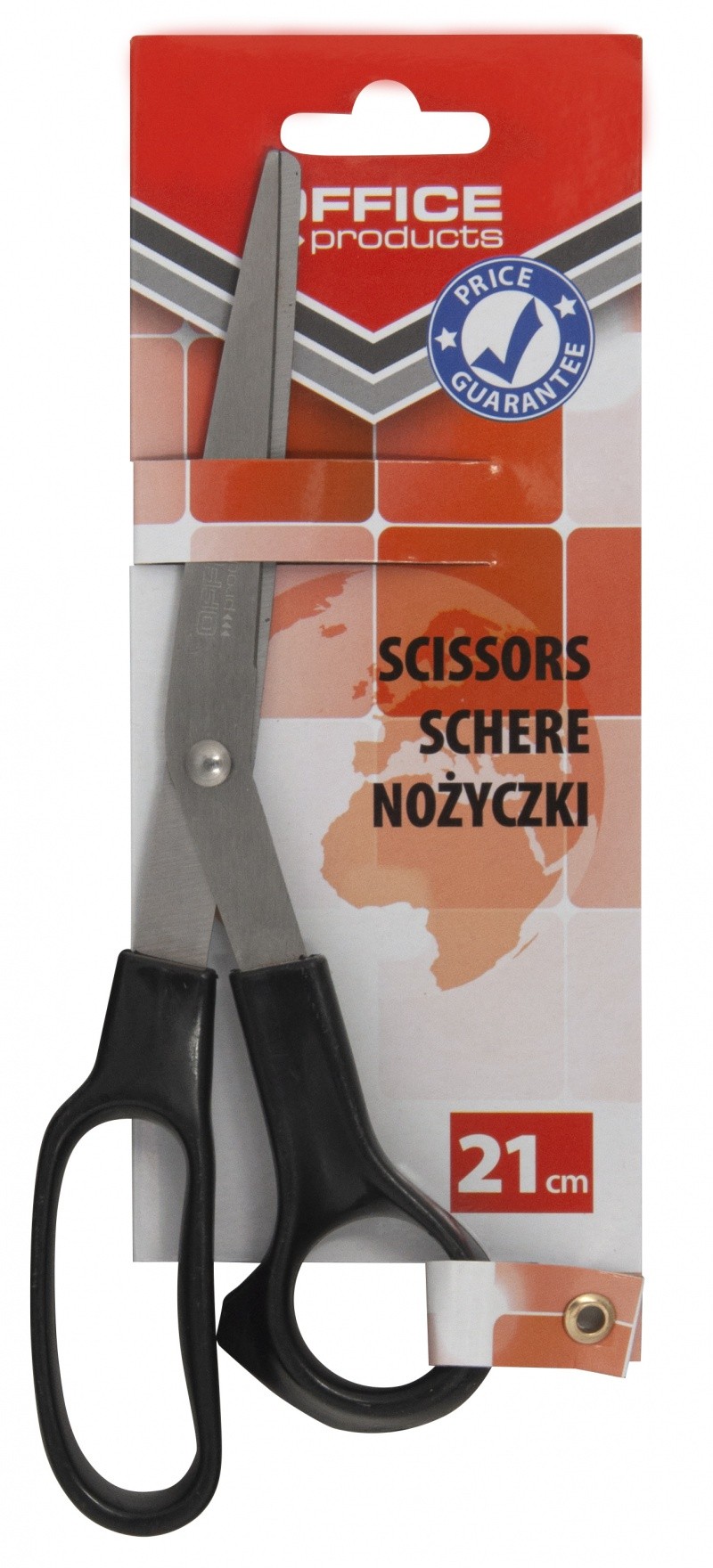 OFFICE SCISSORS, OFFICE PRODUCTS, 21CM, BLACK