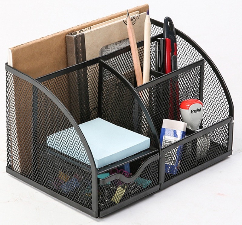 DESKTOP ORGANIZER FOR CORRESPONDENCY, Q-CONNECT, STEEL, MESH, BLACK