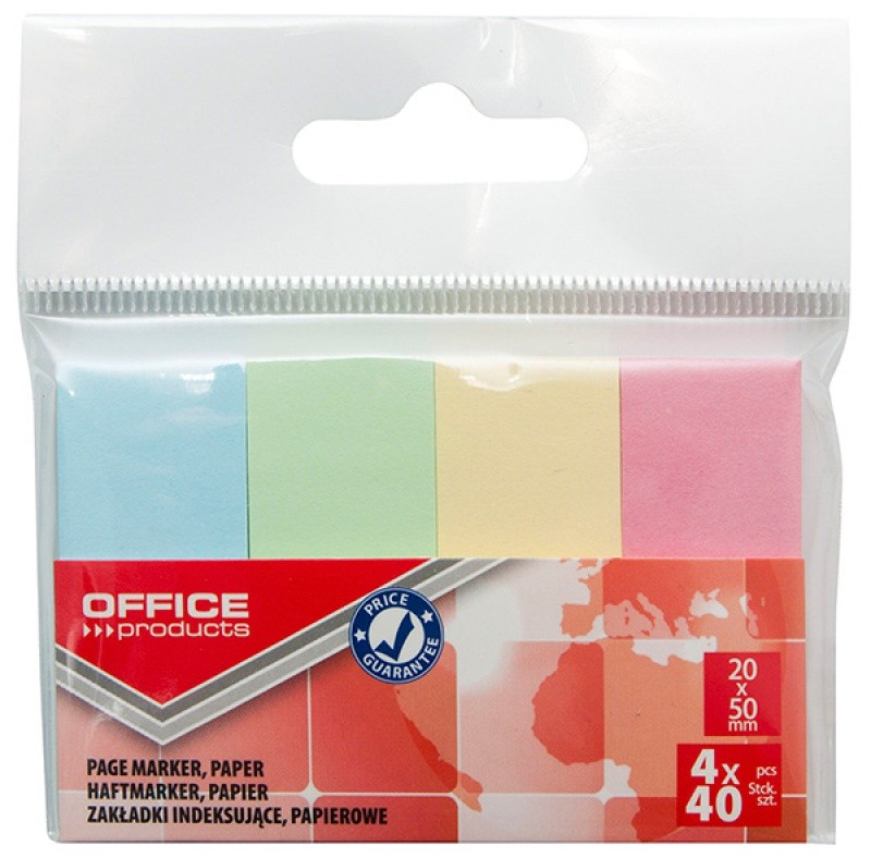 POP-UP FLAGS, OP, PAPER, 20X50MM, 4X40K, 70GSM, ASSORTED, OPP BAG
