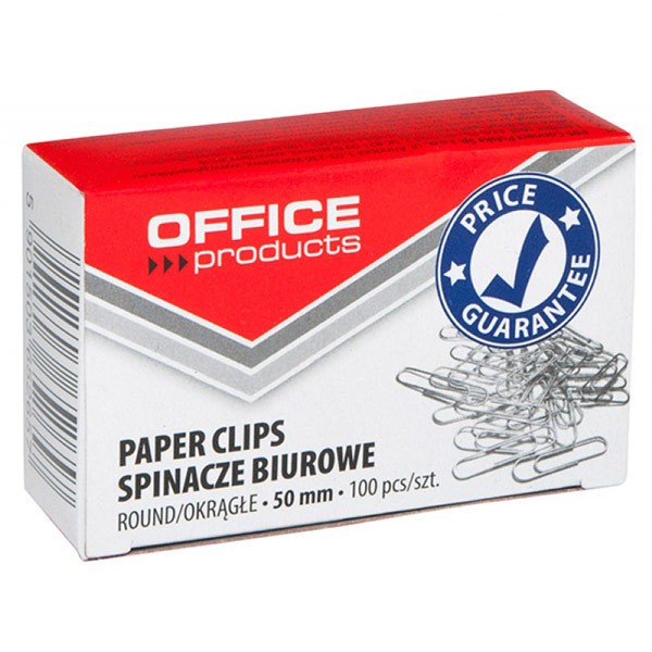 PAPER CLIPS ROUND, 50MM, OFFICE PRODUCTS 100 PCS